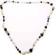 Chanel CC Crystal Faux Pearl Bead Long Necklace For Cheap