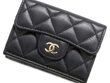 CHANEL Matelasse Classic Small Flap Wallet Black AP0230 Caviar Leather Hot on Sale