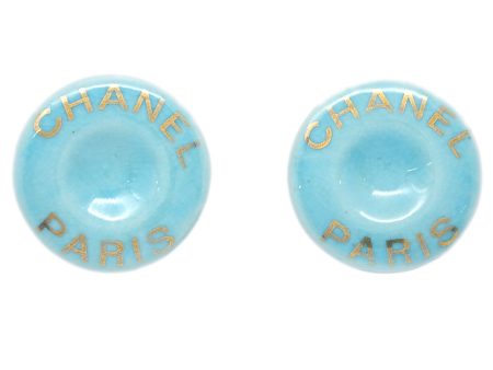 Chanel Button Earrings Clip-On Gold 97P For Sale