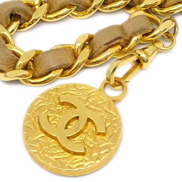 Chanel Medallion Chain Belt Beige Small Good Supply