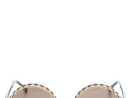 Chanel Antique Gold Round Sunglasses For Sale