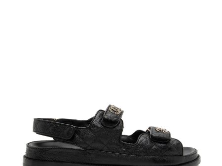 Chanel Calfskin Velcro Dad CC Sandals - Size 10   40 (SHF-DL6pXa) Supply