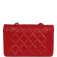 Vintage Chanel Small Diana Flap Bag Red Lambskin Gold Hardware For Discount