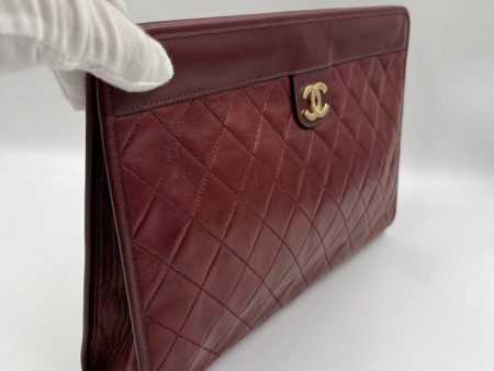 Burgundy Chanel Clutch Bag Online