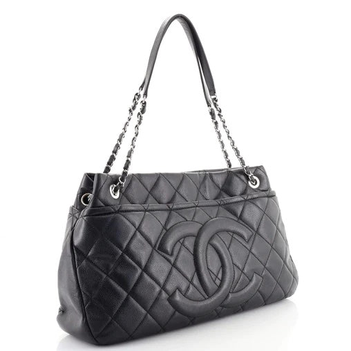 CHANEL CAVIAR QUILTED LEATHER TIMELESS CC SOFT SHOPPER TOTE BAG For Sale