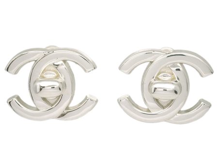 Chanel CC Turnlock Earrings Clip-On Silver Large 96A Online Hot Sale