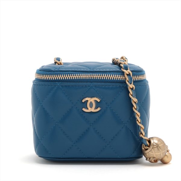 Chanel Matrasse  Chain Shoulder Bag Coco Ball Blue G For Discount