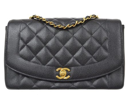 CHANEL  Black Caviar Diana Medium 92117 For Sale