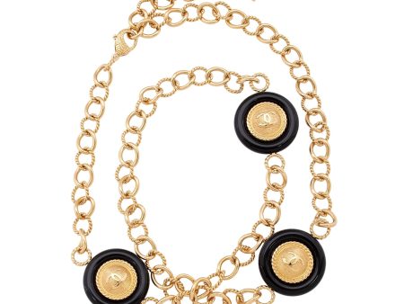 Chanel Resin CC Medallion Paris-Hamburg Long Station Necklace (SHF-40ehZw) Hot on Sale