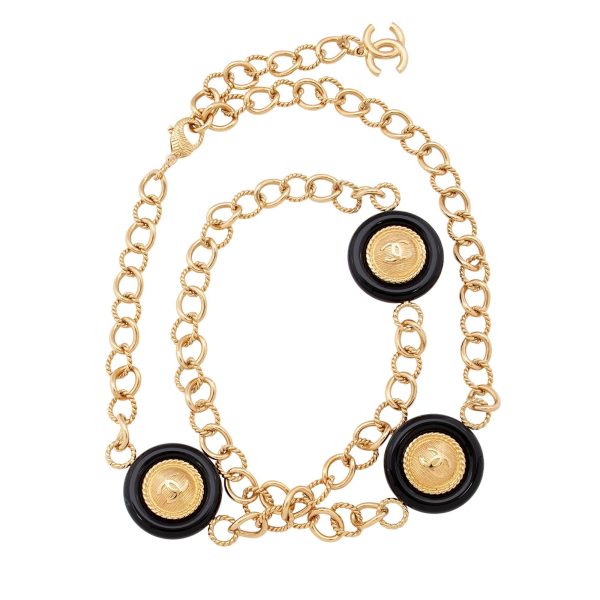 Chanel Resin CC Medallion Paris-Hamburg Long Station Necklace (SHF-40ehZw) Hot on Sale