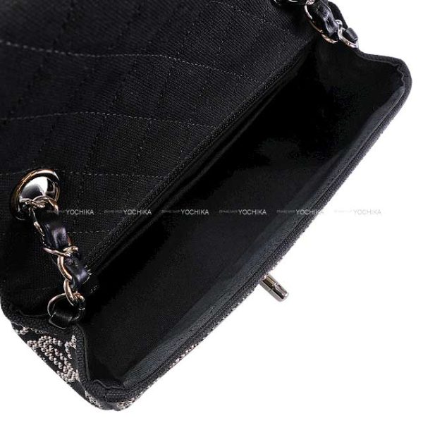 2010AW Limited Paris Shanghai Collection CHANEL Chain wallet Noir (Black) Cotton Silver Discount