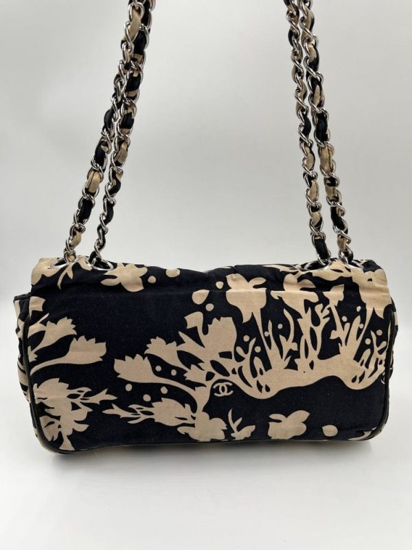 Vintage Chanel Floral Printed Flap Bag For Discount