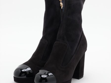 Chanel Short Coco Boots 35.5 Ladies Black G45195 on Sale