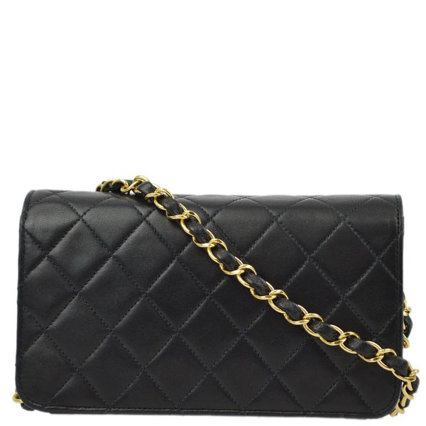 Chanel Black Lambskin Pushlock Mini Full Flap Shoulder Bag Online Sale