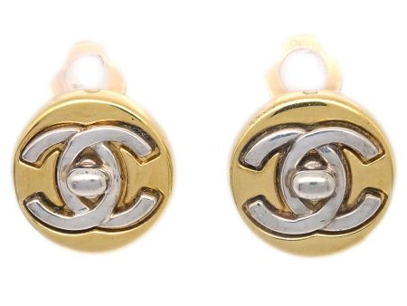 Chanel Turnlock Earrings Clip-On Gold 97A Cheap