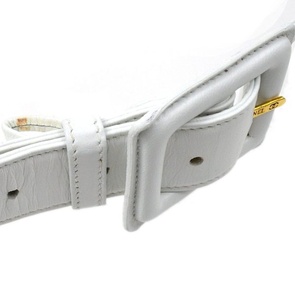 CHANEL 1991-1994 White Lambskin Triple CCs Belt Bag #85 37247 For Discount