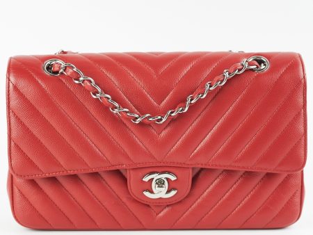 ITEM 27 - Chanel Chevron Classic Medium Large Flap Red 16S Online