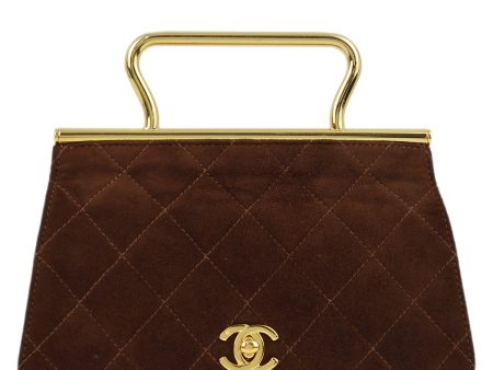 Chanel Brown Suede Party Handbag Online