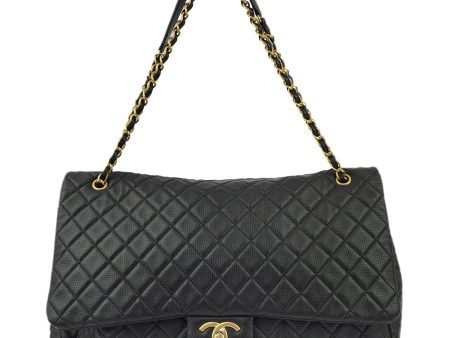 Chanel Black Calfskin XXL Single Flap Shoulder Bag Online Hot Sale