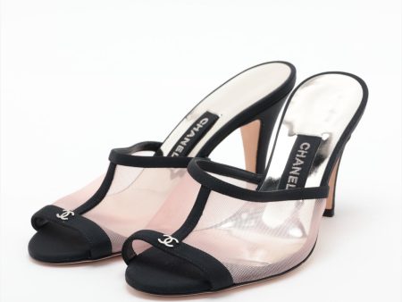 Chanel Coco Mesh x Patent Leather Sandal 36 1 2  Black x Pink Online Sale