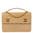 Chanel * Beige Lambskin 2way Handbag Fashion