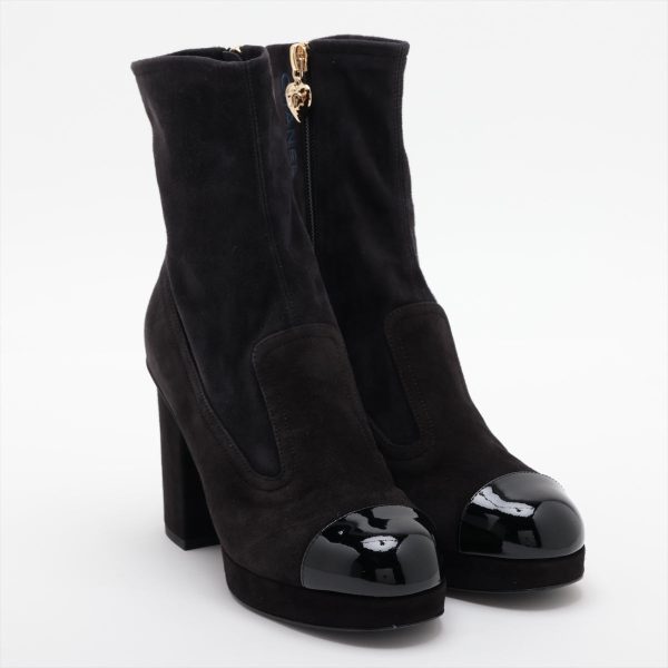 Chanel Short Coco Boots 35.5 Ladies Black G45195 on Sale