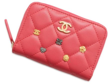 CHANEL Zip Around Matelasse Lucky Motif Mini Wallet Pink Lambskin Online Hot Sale