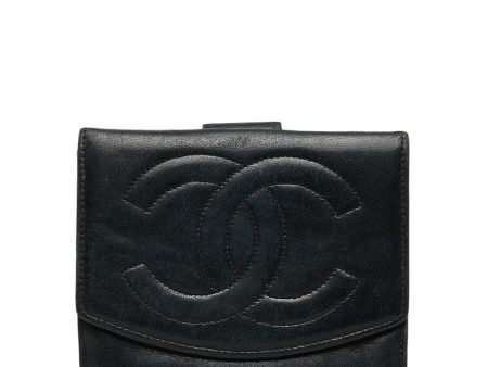 CHANEL DECACOCO Double Hook Fed Wallet Black Leather  CHANEL Online now