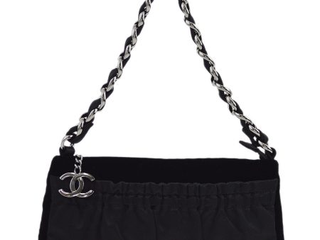 Chanel Black Satin Chain Handbag Online Hot Sale