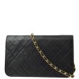 Chanel Black Lambskin Pushlock Small Full Flap Shoulder Bag For Sale