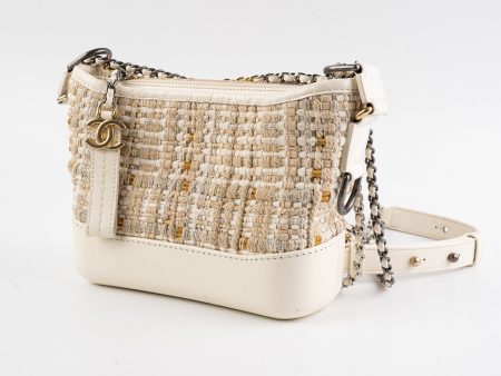 ITEM 29 - Chanel Small Gabrielle Stripe Tweed Beige Cream For Discount