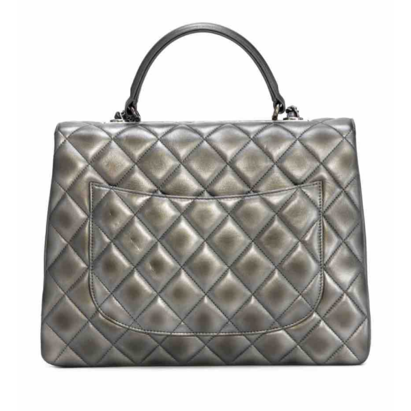 Chanel Trendy CC Bag, Metallic Gray Leather For Cheap