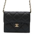 CHANEL Matelasse ChainShoulder Card Case Black AP0238 Caviar Leather Fashion