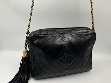 Vintage Chanel Camera Bag - Black Lambskin Leather For Discount