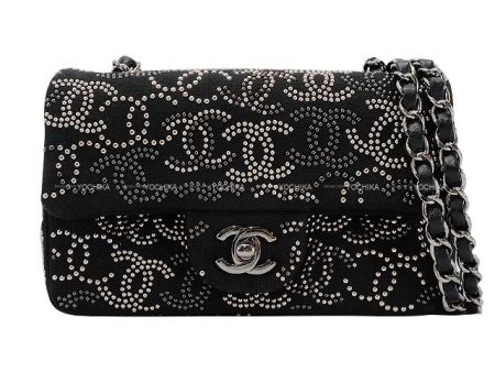 2010AW Limited Paris Shanghai Collection CHANEL Chain wallet Noir (Black) Cotton Silver Discount