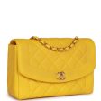 Vintage Chanel Medium Diana Flap Bag Yellow Lambskin Gold Hardware Discount