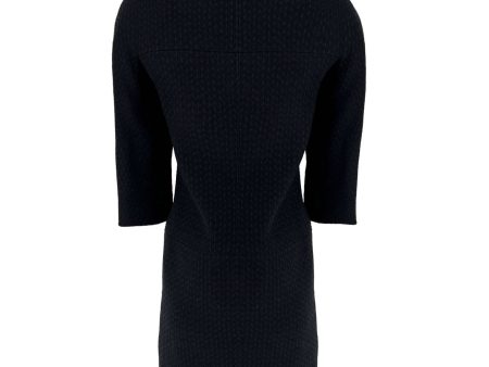 Pre owned Chanel wool navy and black designer coat dress Discount