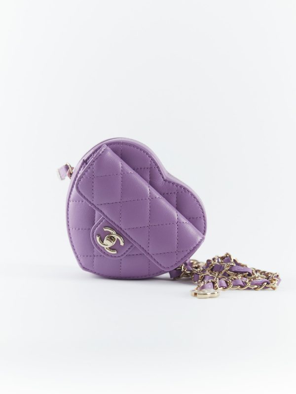 Chanel Heart Bag Purple (Belt Bag) For Sale