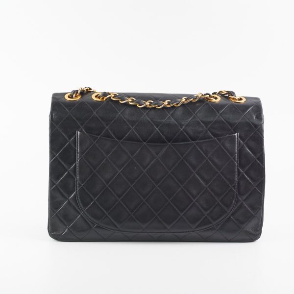 Chanel Vintage Maxi Jumbo Black 24K Gold For Discount