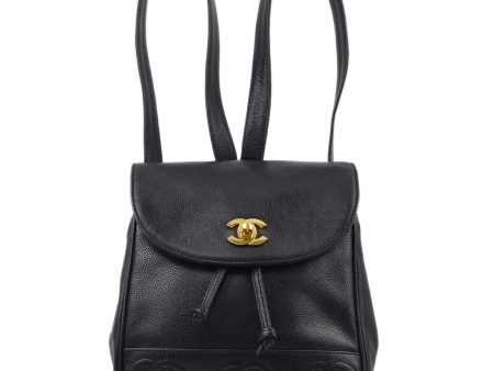 Chanel Black Caviar Triple CC Backpack Hot on Sale