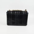 Chanel Vintage Vertical Half Flap Black Shiny Leather on Sale