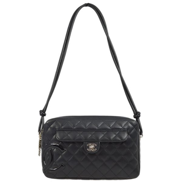 Chanel Black Calfskin Cambon Ligne Camera Bag Large For Sale