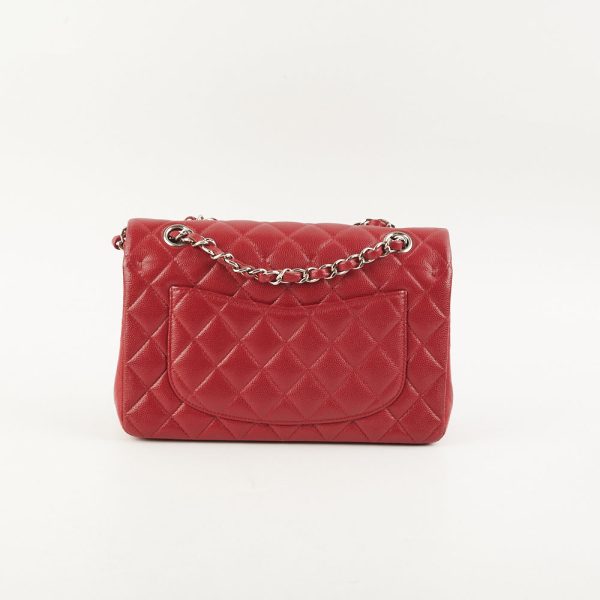 Chanel 18B Small Classic Flap Caviar Red For Sale