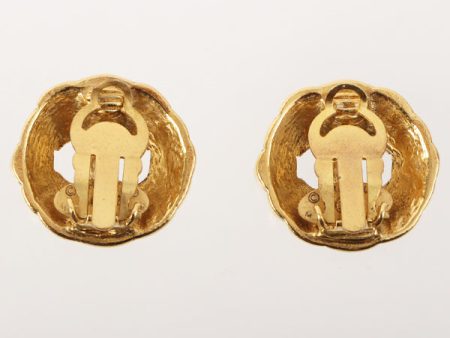 Chanel 1988 Made Round Cutout Cc Mark Earrings on Sale