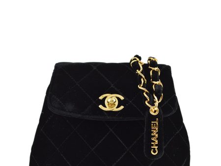 Chanel Black Velvet Belt Bum Bag Supply