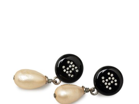 Chanel Coco Rhinestone Pearl Swingpiece Black Metal  Chanel Fashion