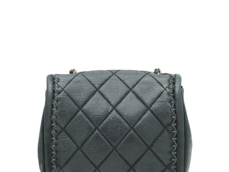 Chanel Black CC Mini Square Nubuck Stitch Bag For Discount