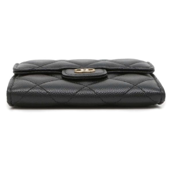 CHANEL Matelasse ChainShoulder Card Case Black AP0238 Caviar Leather Fashion