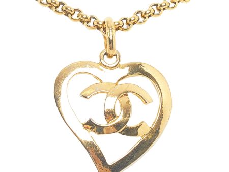 Chanel CC Heart Pendant Necklace (SHG-mLjVan) on Sale