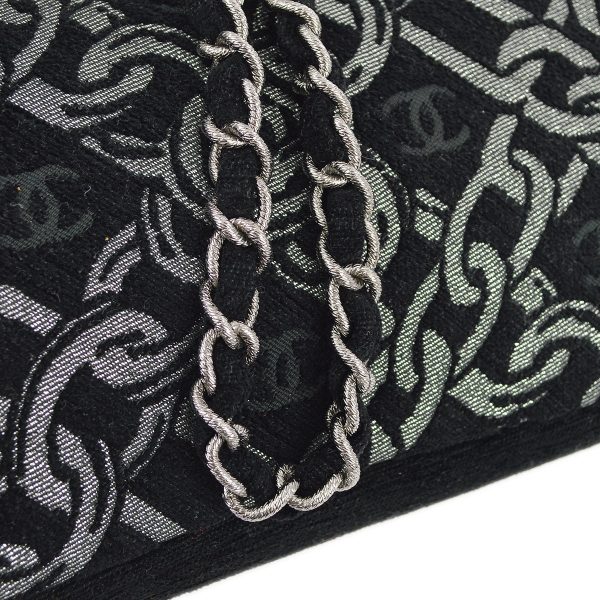 Chanel Black Canvas Classic Single Flap Chain Handbag For Sale